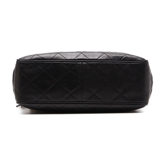 Chanel Matelasse Coco Mark Double Chain Shoulder Caviar Skin Black - Picture 3 of 7